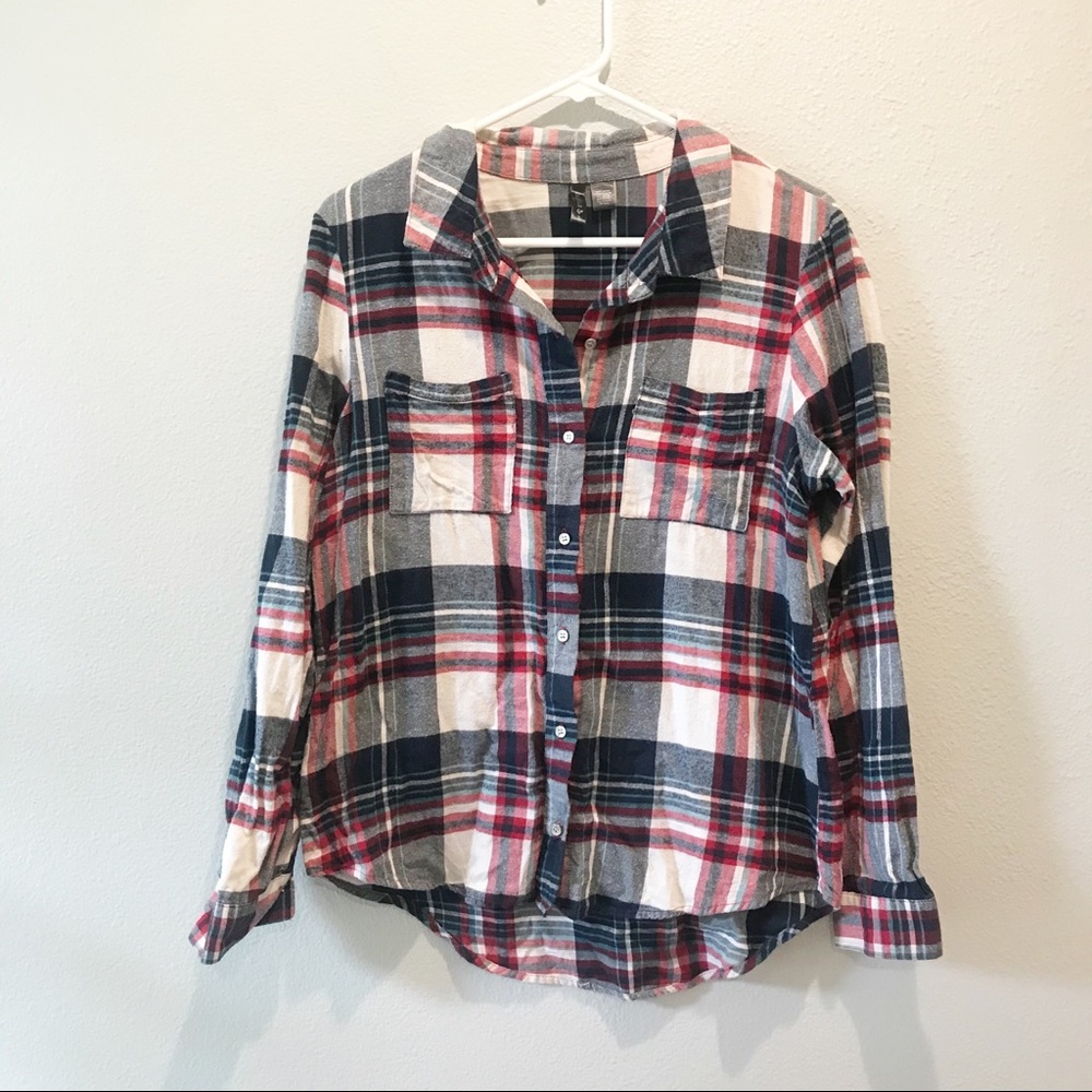 Full Tilt Red White and Blue Flannel Size Large